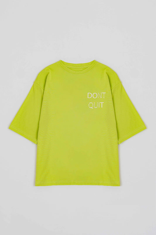 NEON GREEN RELAXED FIT STATEMENT T-SHIRT - Hustle N Holla
