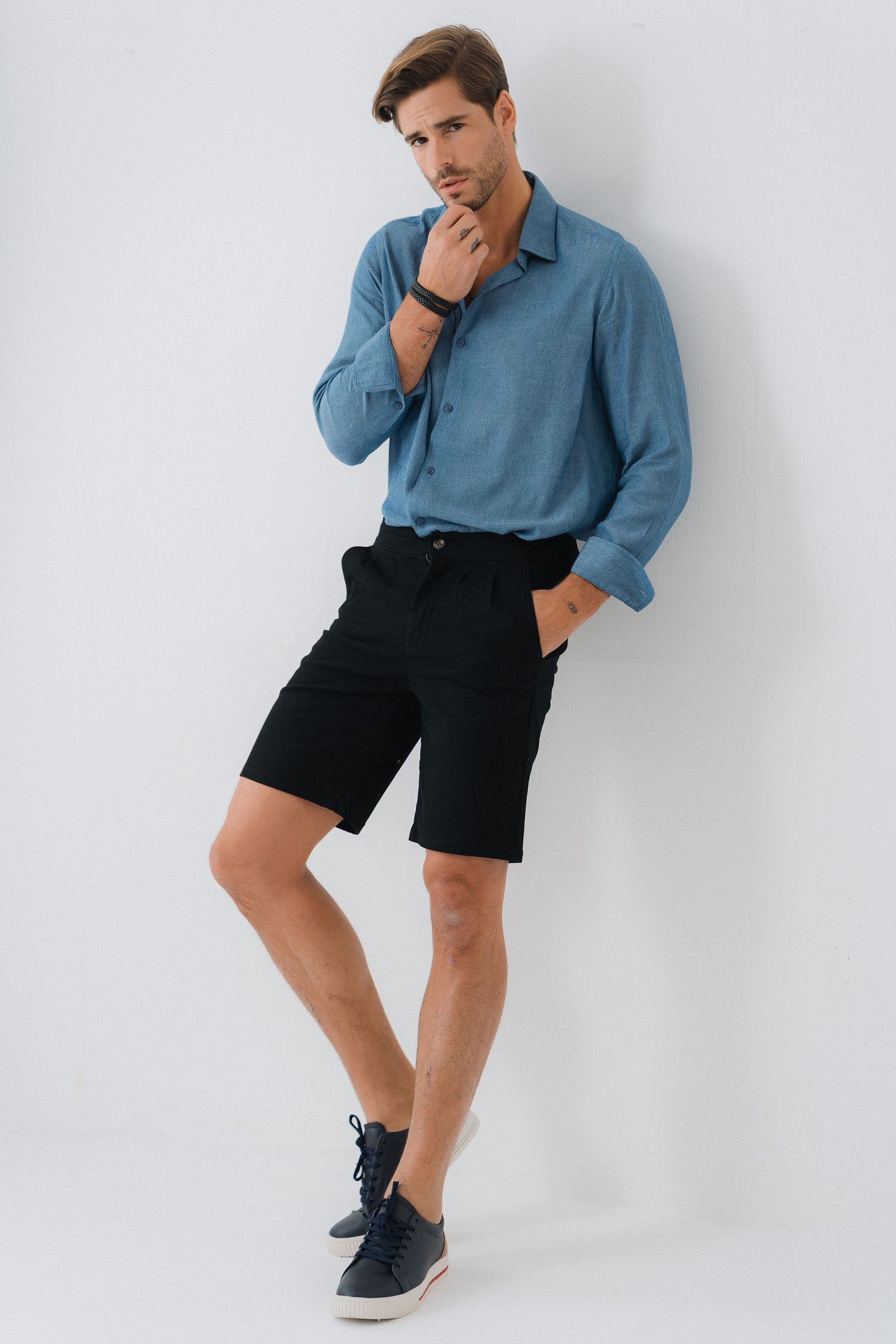 Black Regular Fit Chino Shorts