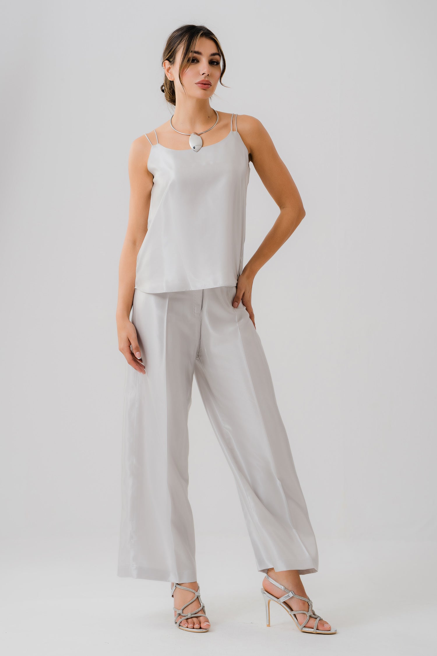 Grey Silk Trouser - Hustle N Holla