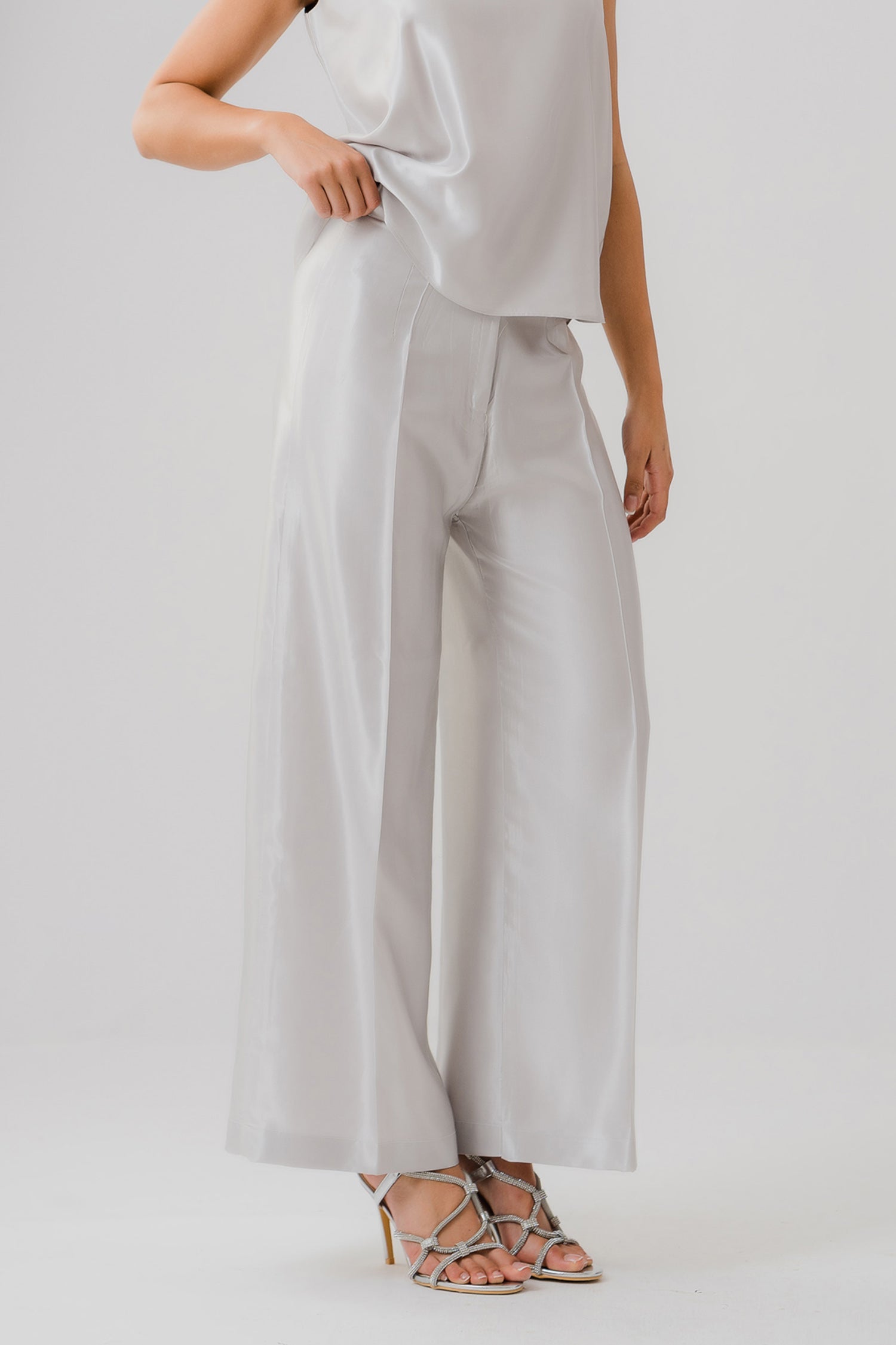 Grey Silk Trouser - Hustle N Holla
