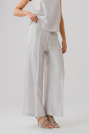 Grey Silk Trouser - Hustle N Holla