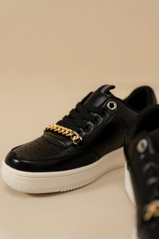 Black Sneakers with chain detail