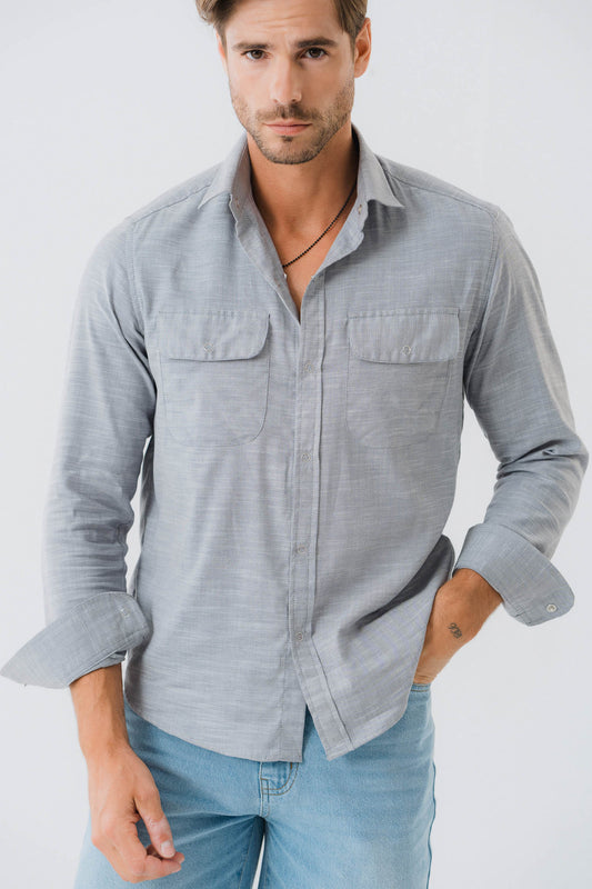 Grey Regular Fit Shirt