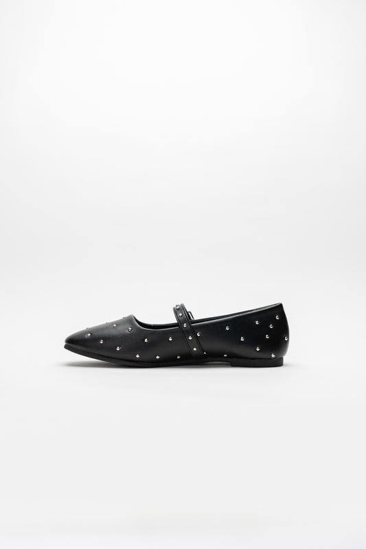 Black Studded Mary Jane Flats - Hustle N Holla