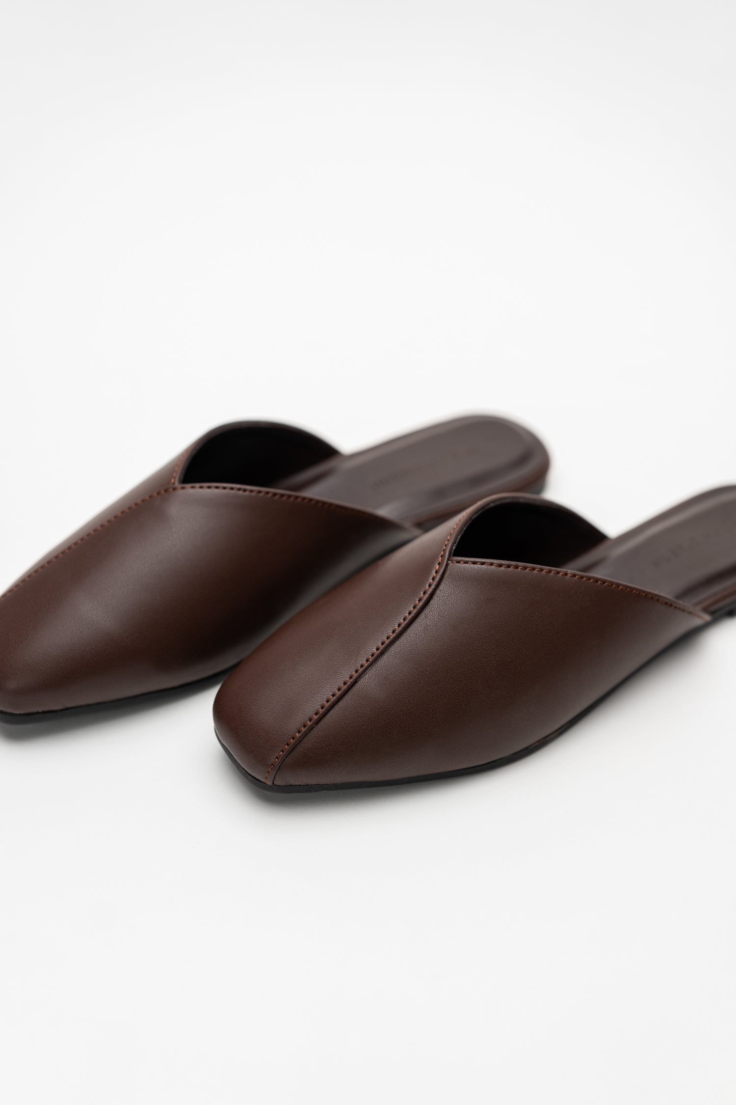 Brown Sqaure Toe Mules - Hustle N Holla