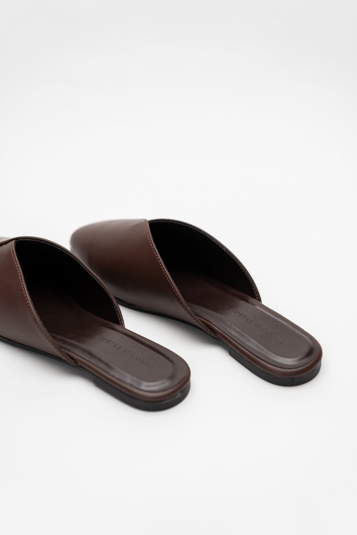 Brown Sqaure Toe Mules - Hustle N Holla