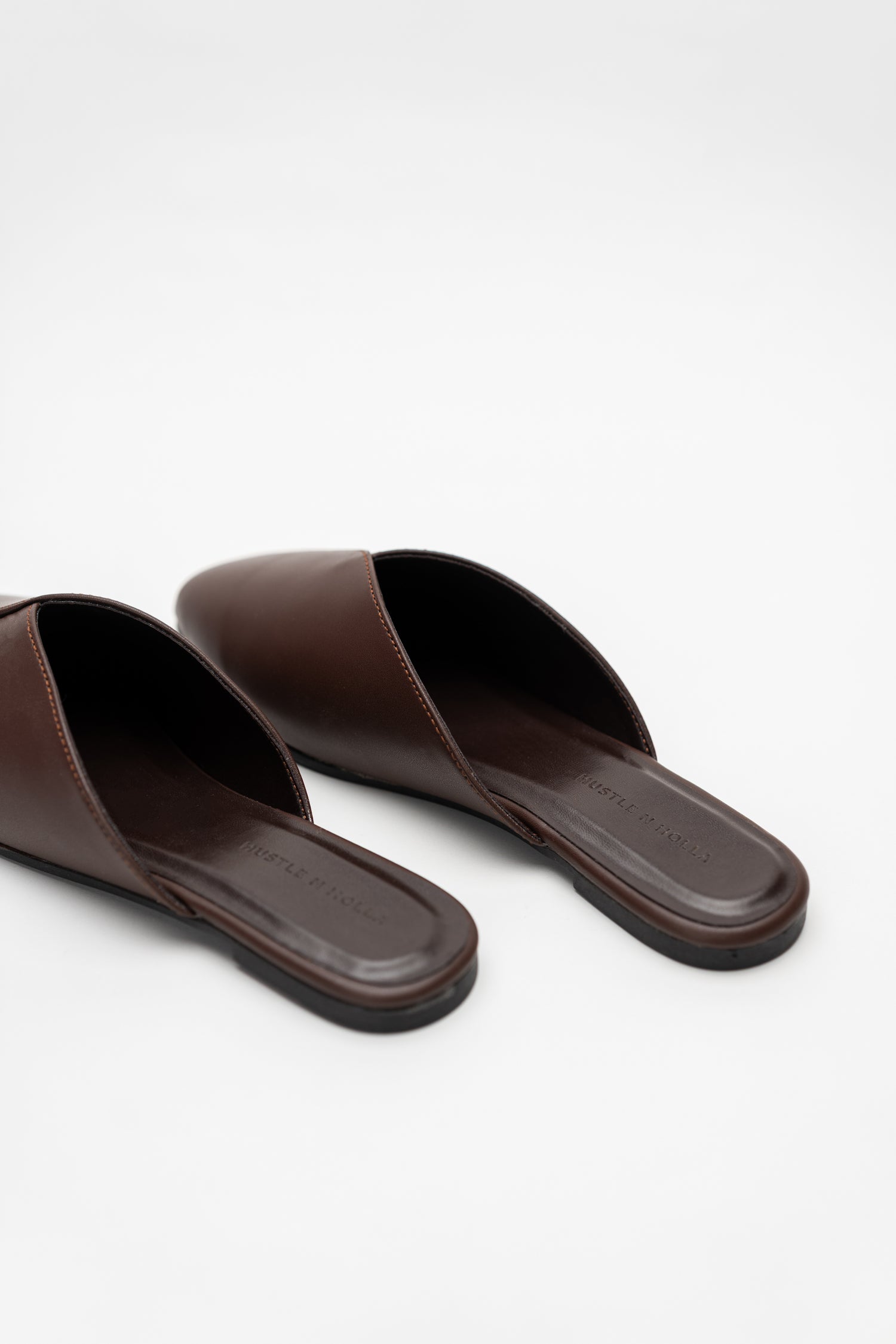 Brown Sqaure Toe Mules - Hustle N Holla