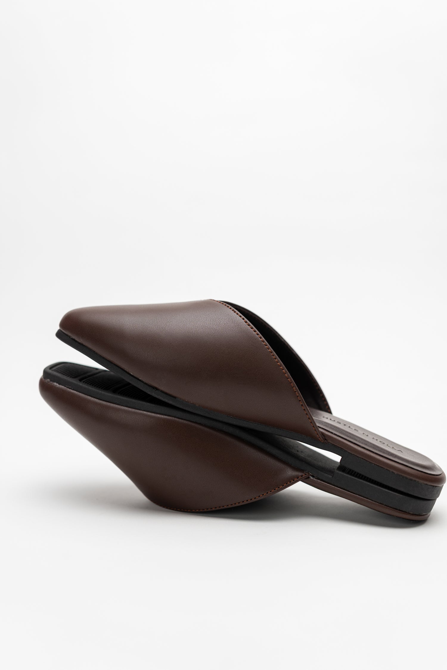 Brown Sqaure Toe Mules - Hustle N Holla