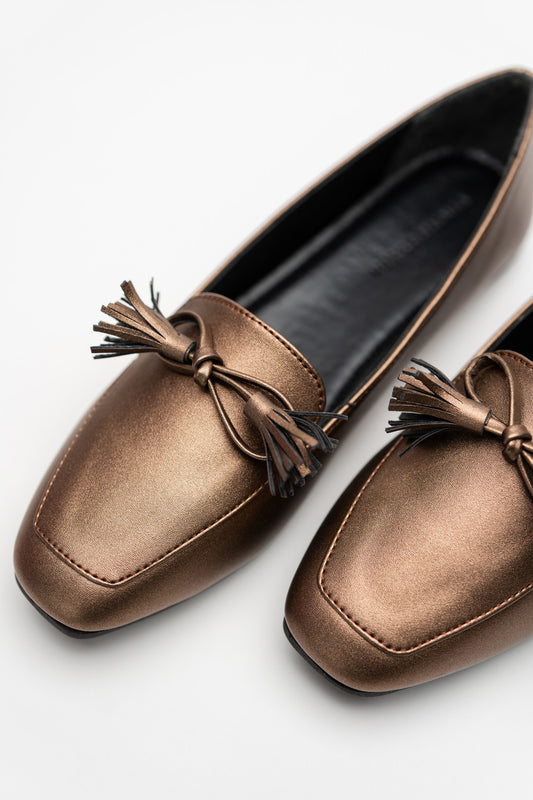 Bronze Metallic Loafers - Hustle N Holla