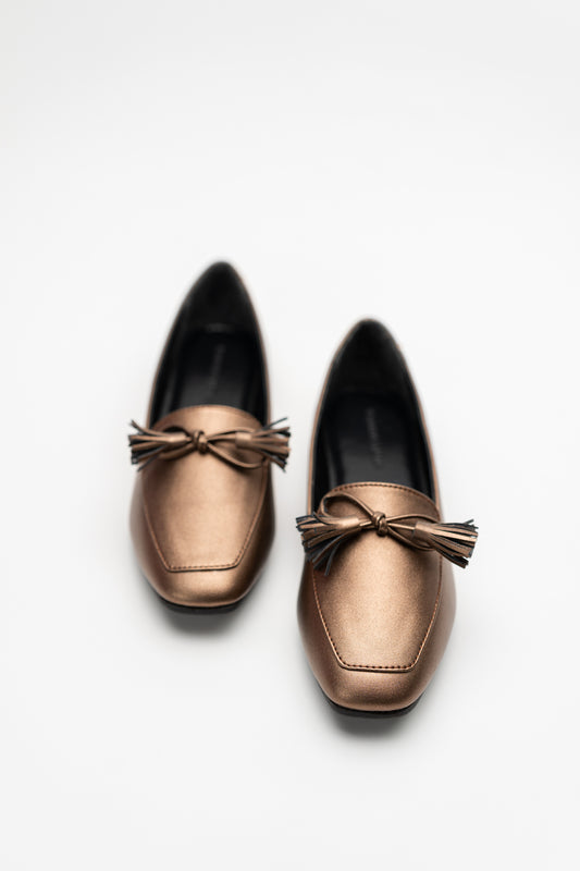 Bronze Metallic Loafers - Hustle N Holla
