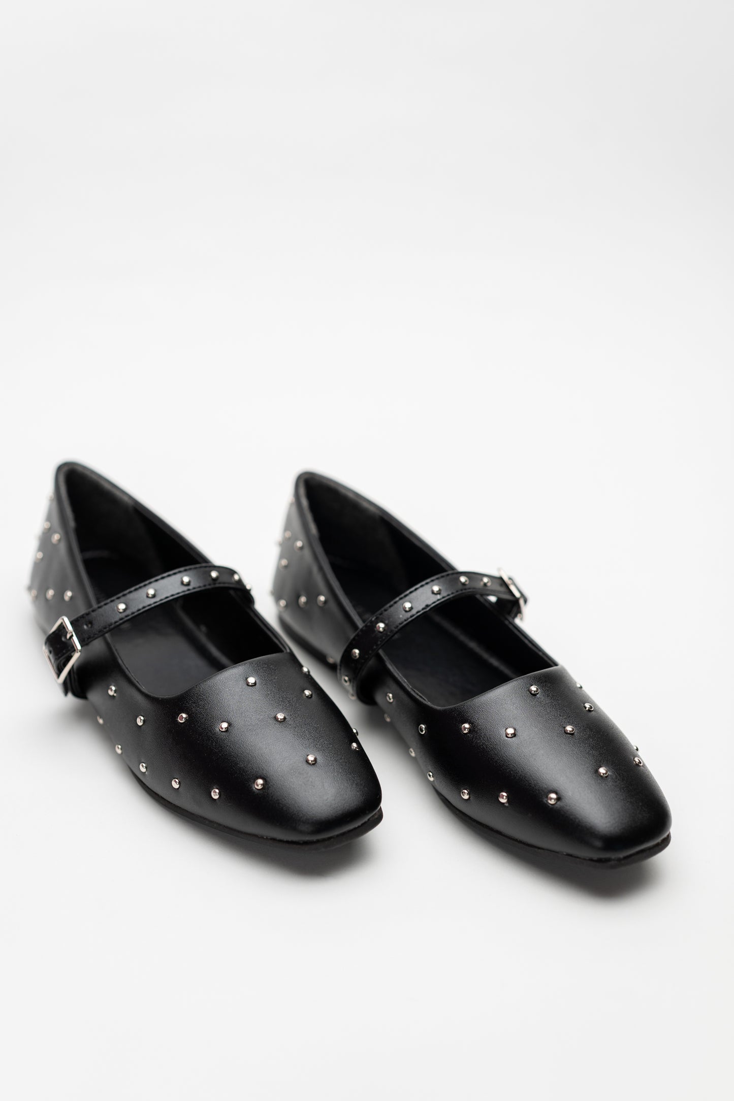 Black Studded Mary Jane Flats - Hustle N Holla