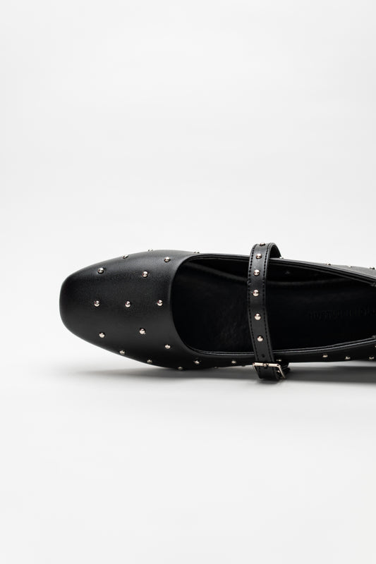 Black Studded Mary Jane Flats - Hustle N Holla