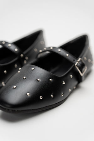 Black Studded Mary Jane Flats - Hustle N Holla