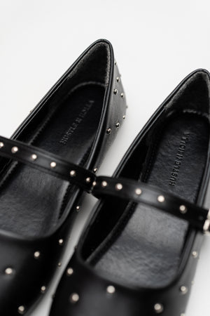 Black Studded Mary Jane Flats - Hustle N Holla