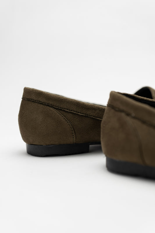 Olive Green Suede Loafers - Hustle N Holla