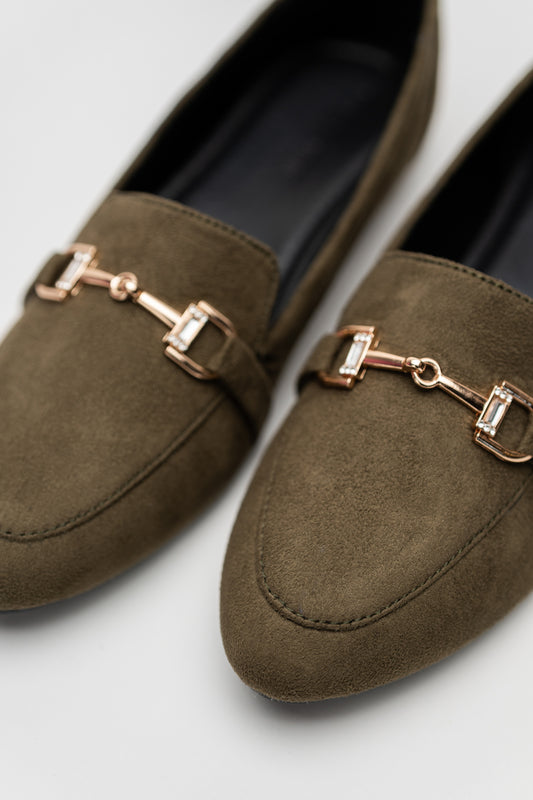 Olive Green Suede Loafers - Hustle N Holla