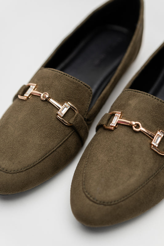 Olive Green Suede Loafers - Hustle N Holla