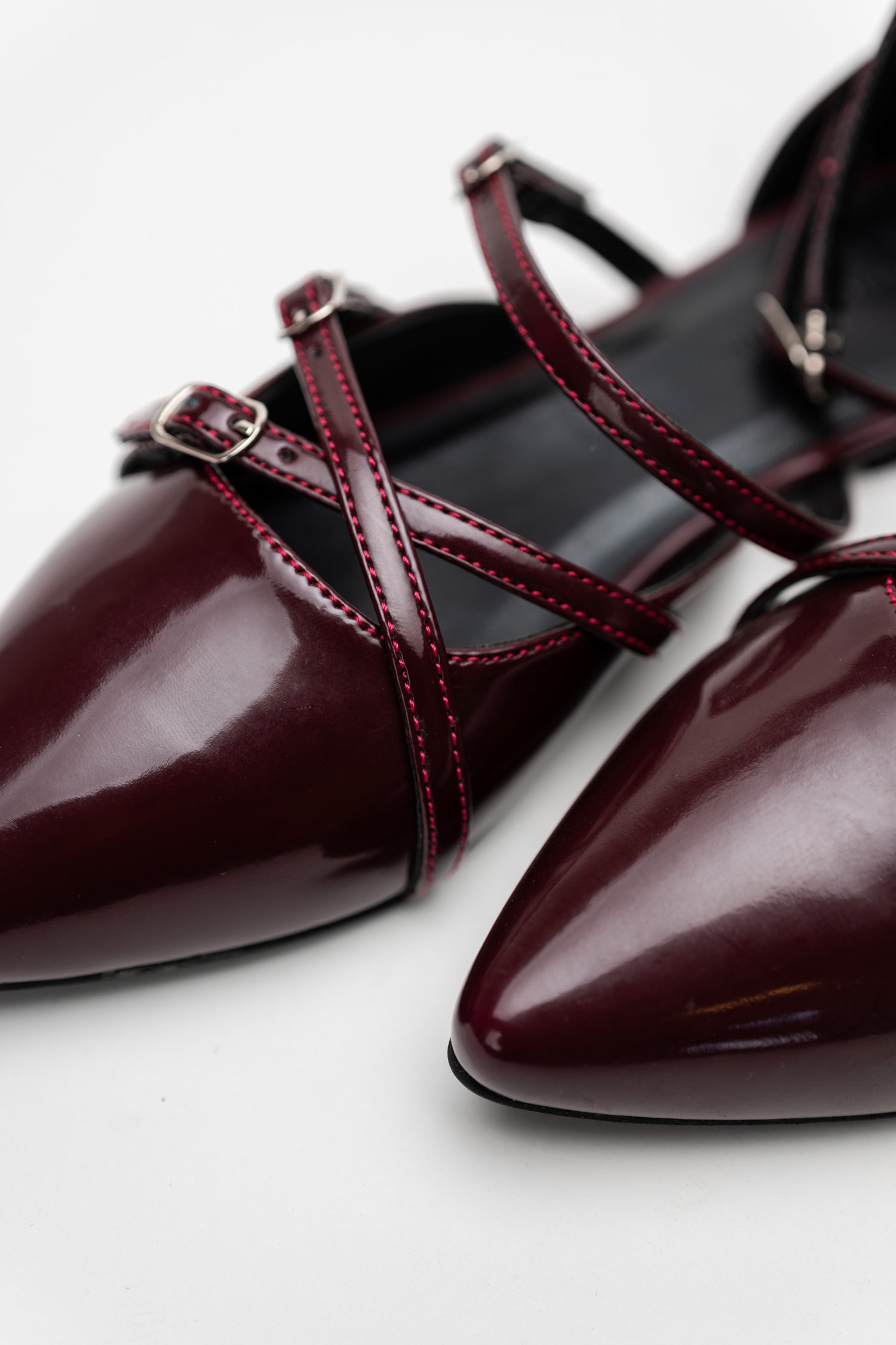 Burgundy Slingback Flats - Hustle N Holla