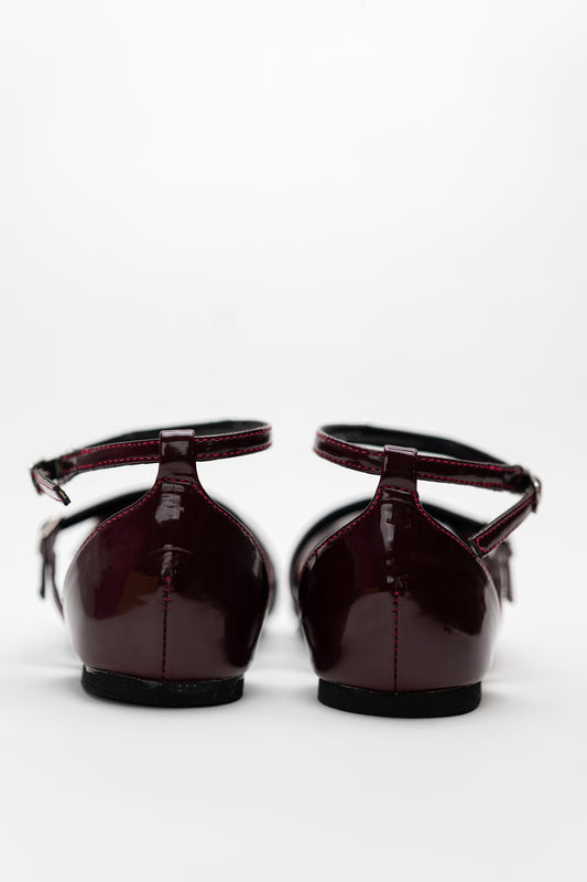 Burgundy Slingback Flats - Hustle N Holla
