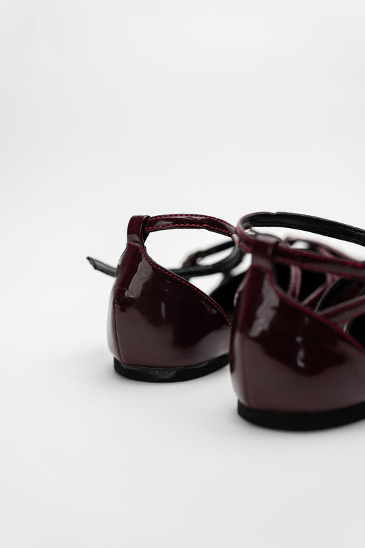 Burgundy Slingback Flats - Hustle N Holla