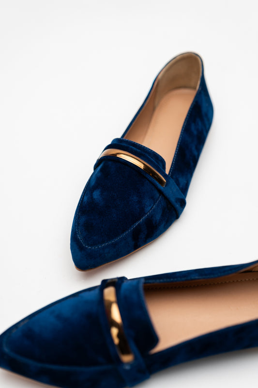 Blue Pointed Toe Flats - Hustle N Holla
