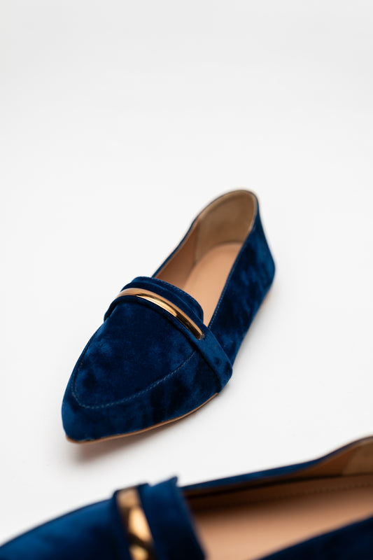 Blue Pointed Toe Flats - Hustle N Holla