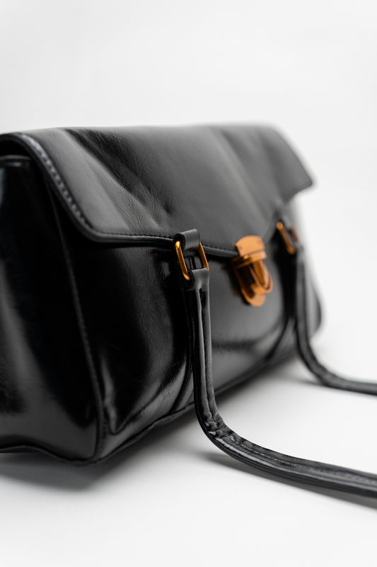 Black Baguette Bag - Hustle N Holla