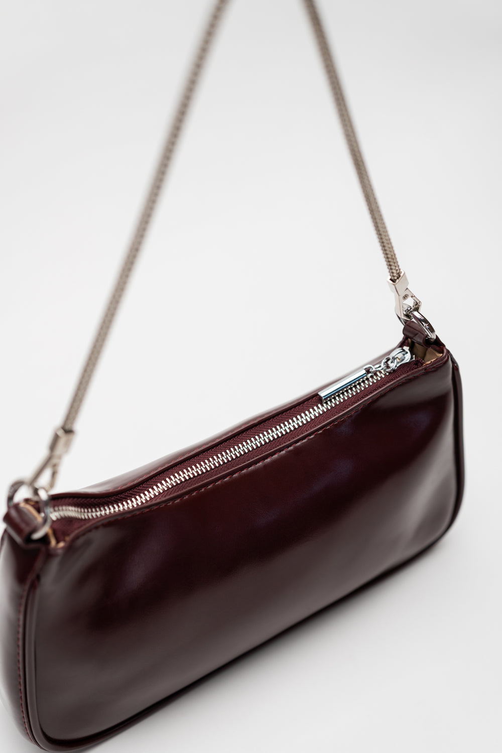 Burgundy Baguette Bag - Hustle N Holla