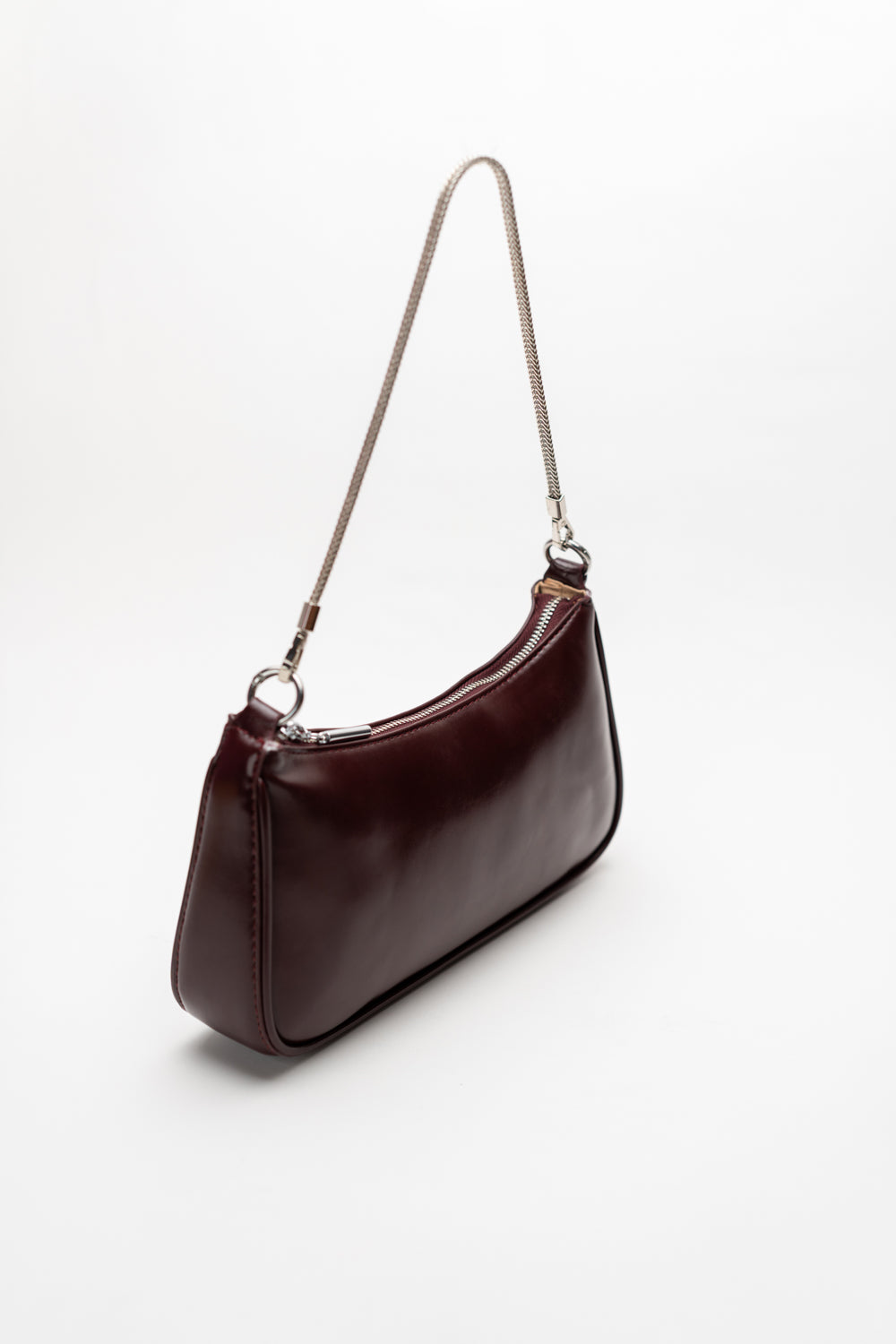 Burgundy Baguette Bag - Hustle N Holla