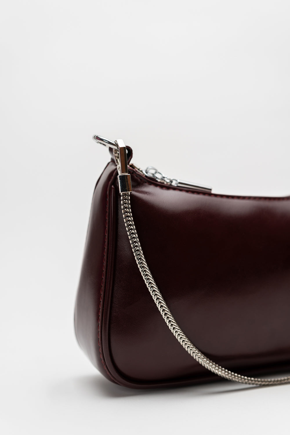 Burgundy Baguette Bag - Hustle N Holla