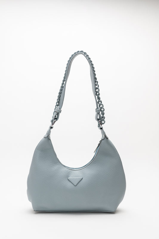 Light Blue Chain Accent Handbag - Hustle N Holla