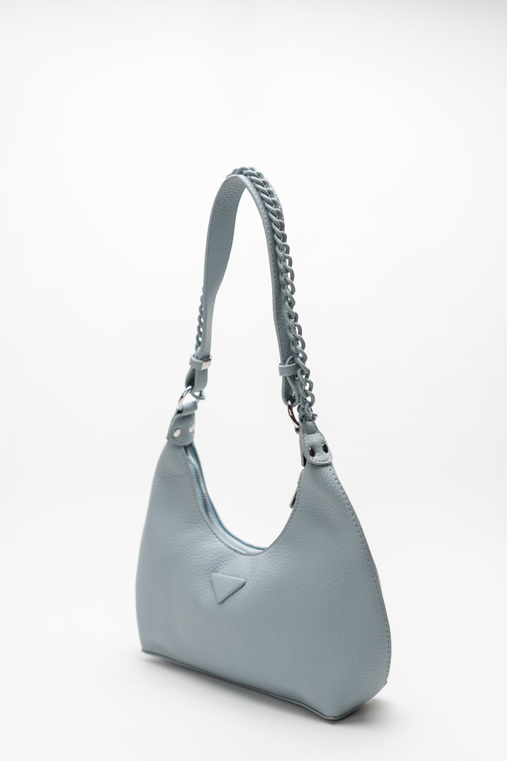 Light Blue Chain Accent Handbag - Hustle N Holla