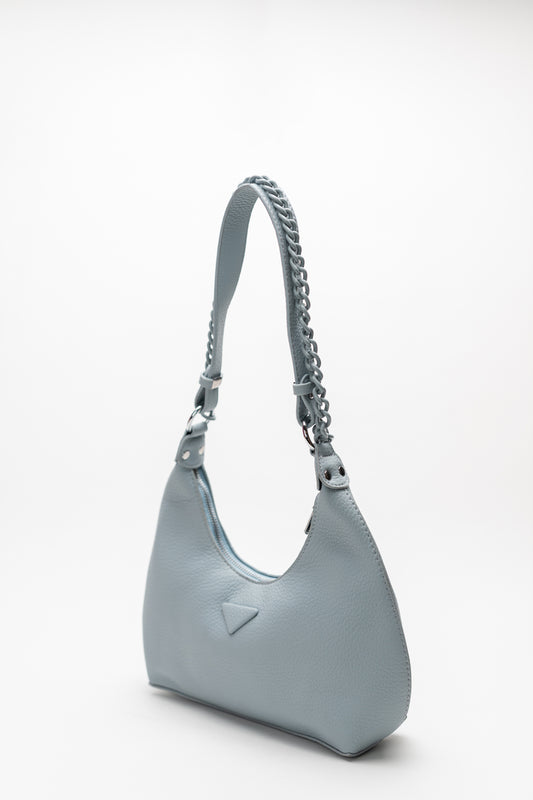 Light Blue Chain Accent Handbag - Hustle N Holla