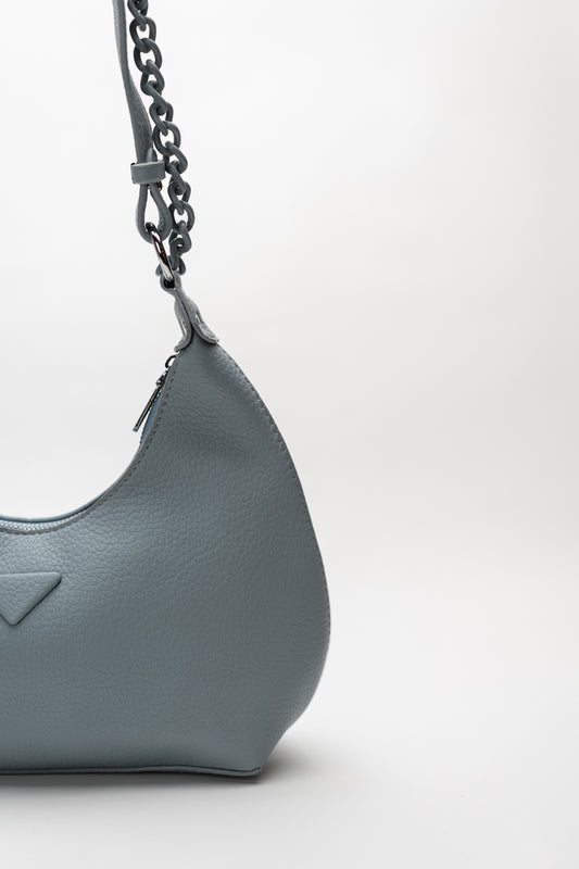 Light Blue Chain Accent Handbag - Hustle N Holla