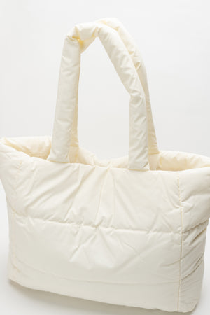 White Puffer Tote Bag - Hustle N Holla