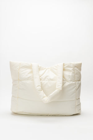 White Puffer Tote Bag - Hustle N Holla