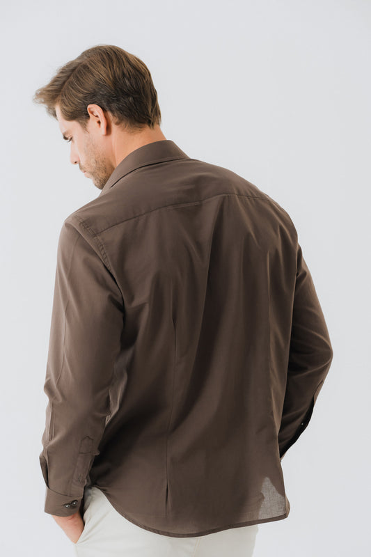 Brown Regular Fit Shirt