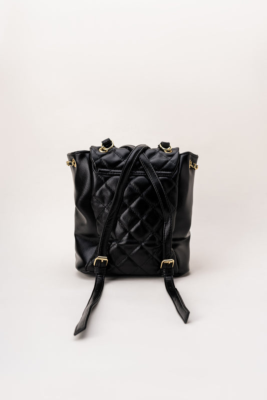 Black Quilted Backpack