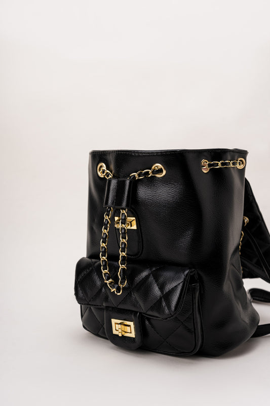 Black Quilted Backpack