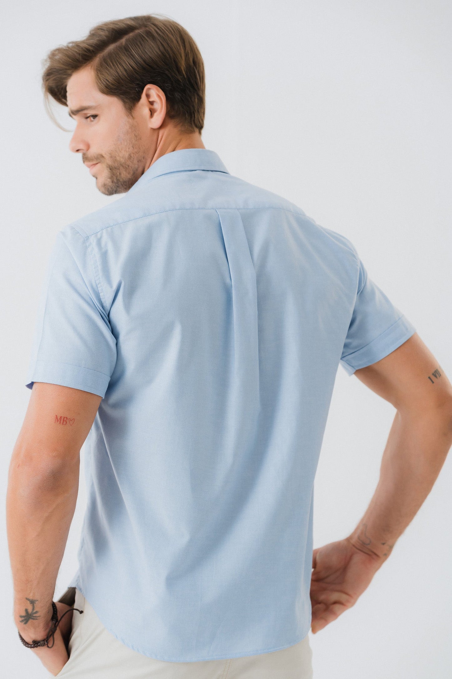 Light Blue Short Sleeve Shirt - Hustle N Holla