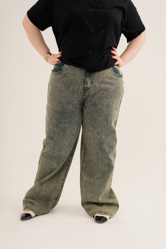 Grey Wash Plus Size Straight Relaxed Jeans - Hustle N Holla