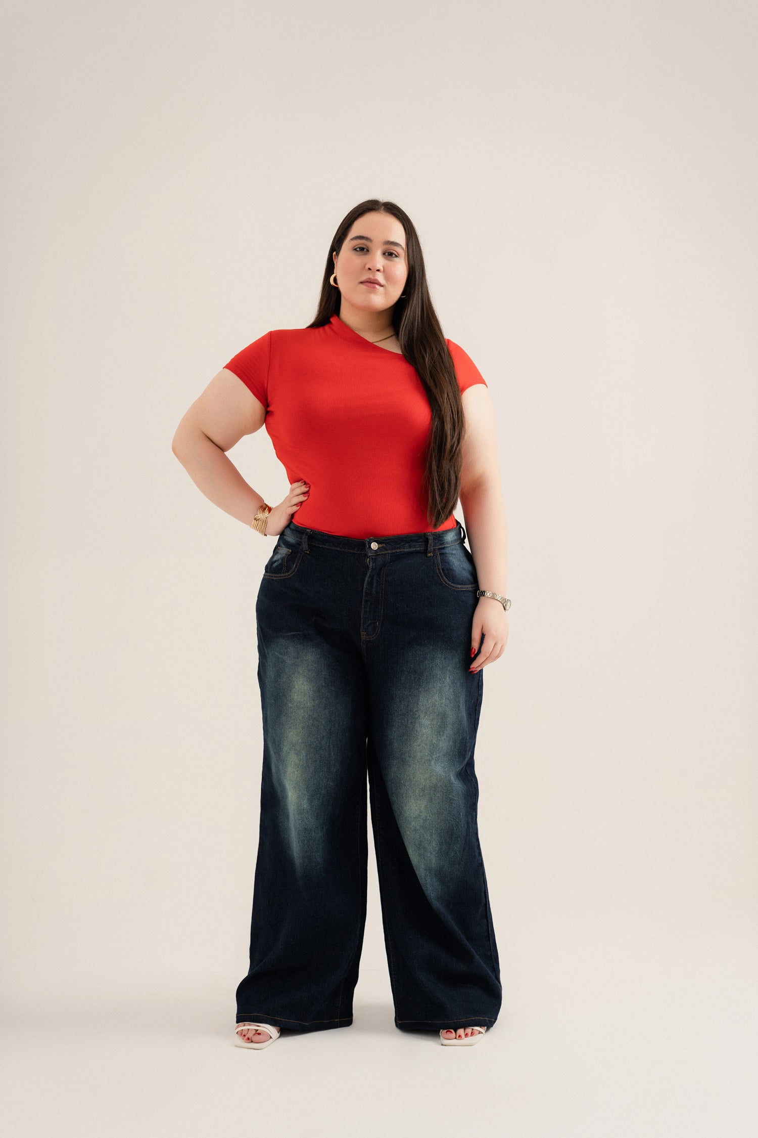 Faded Plus Size Straight Fit Jeans