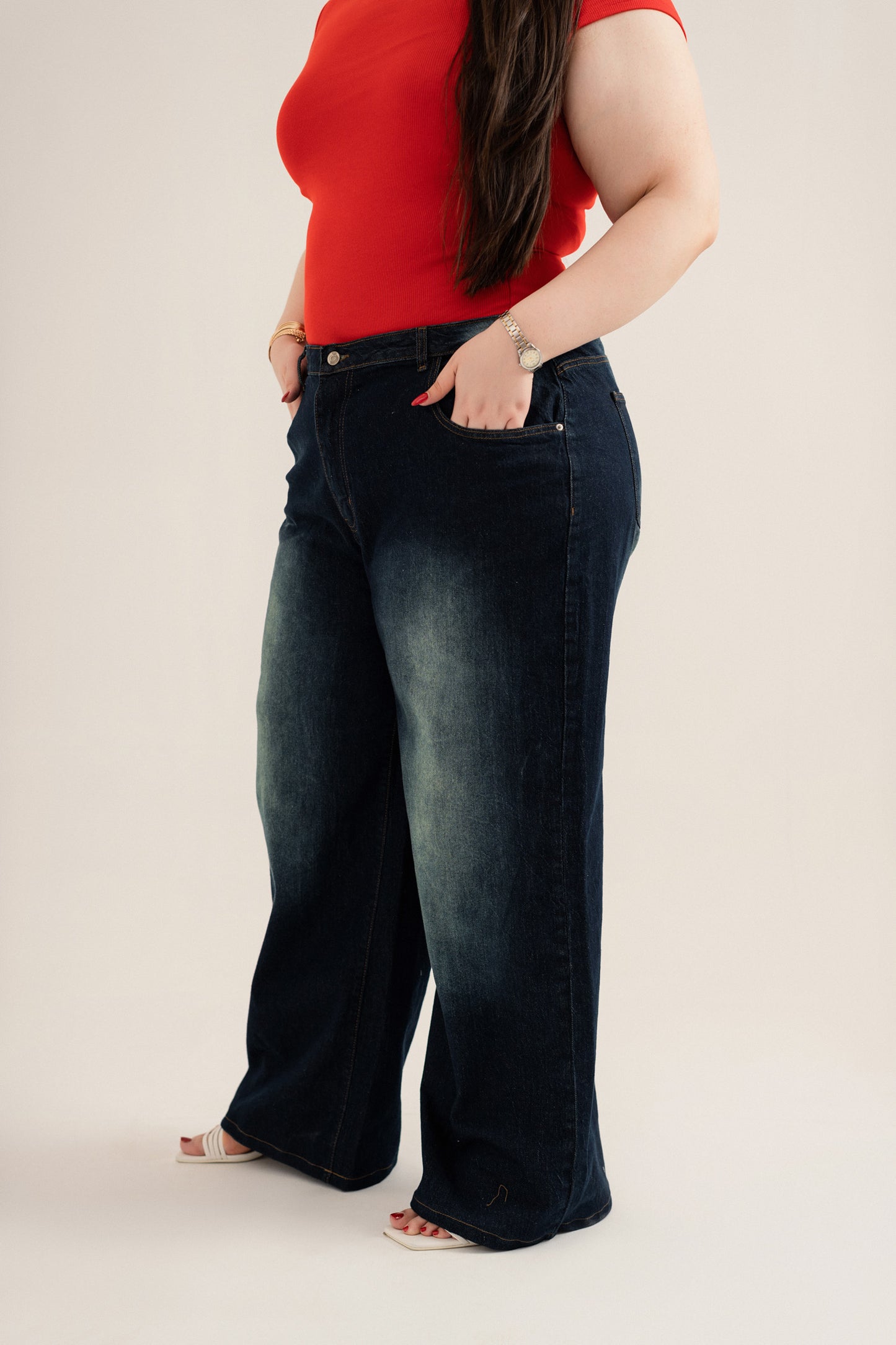 Faded Plus Size Straight Fit Jeans - Hustle N Holla