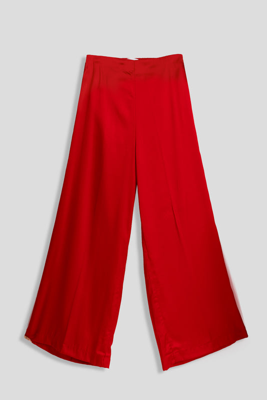 Red Wide Leg Trousers - Hustle N Holla