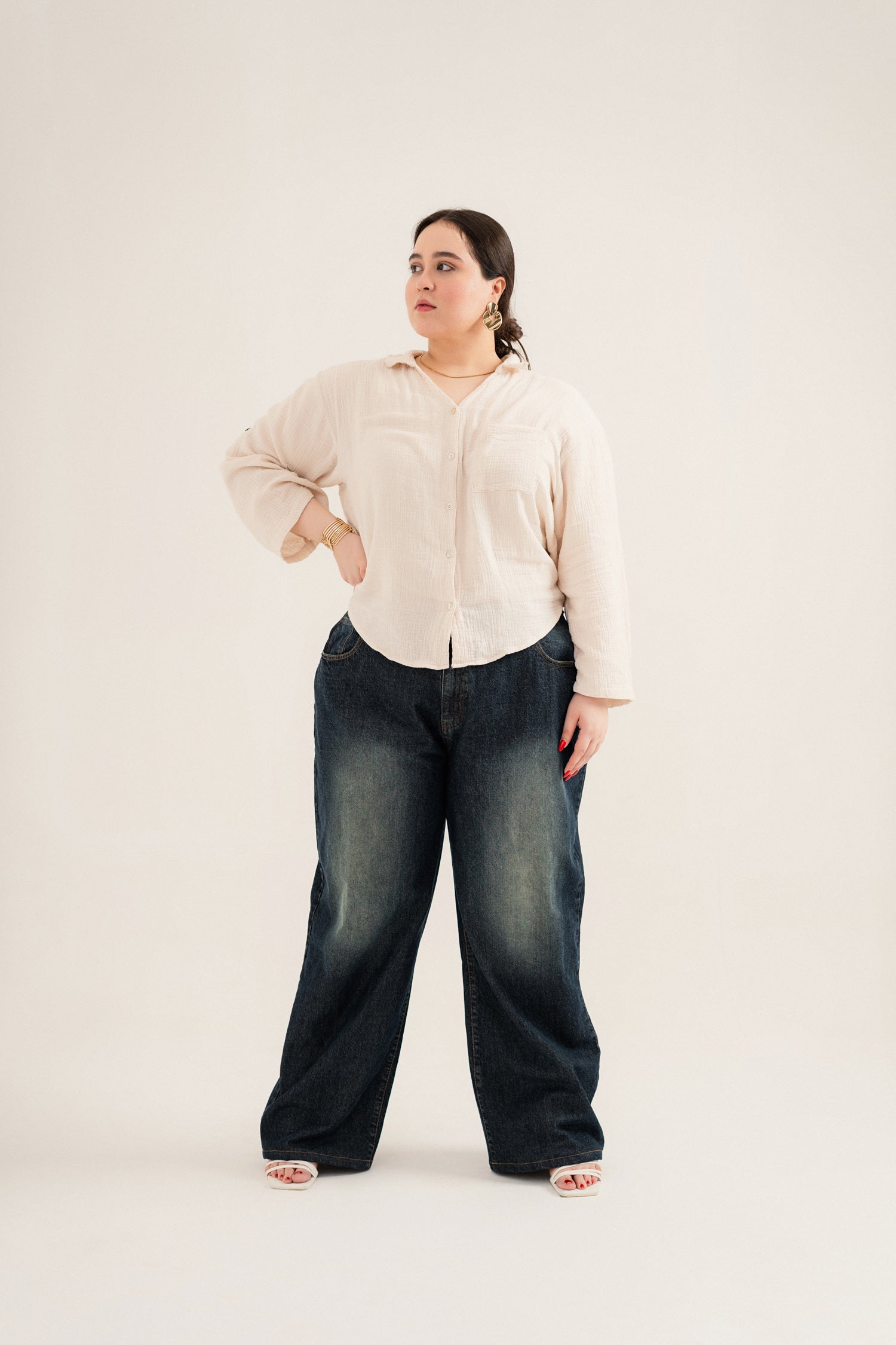 Dark Wash Plus Size Straight Fit Jeans 