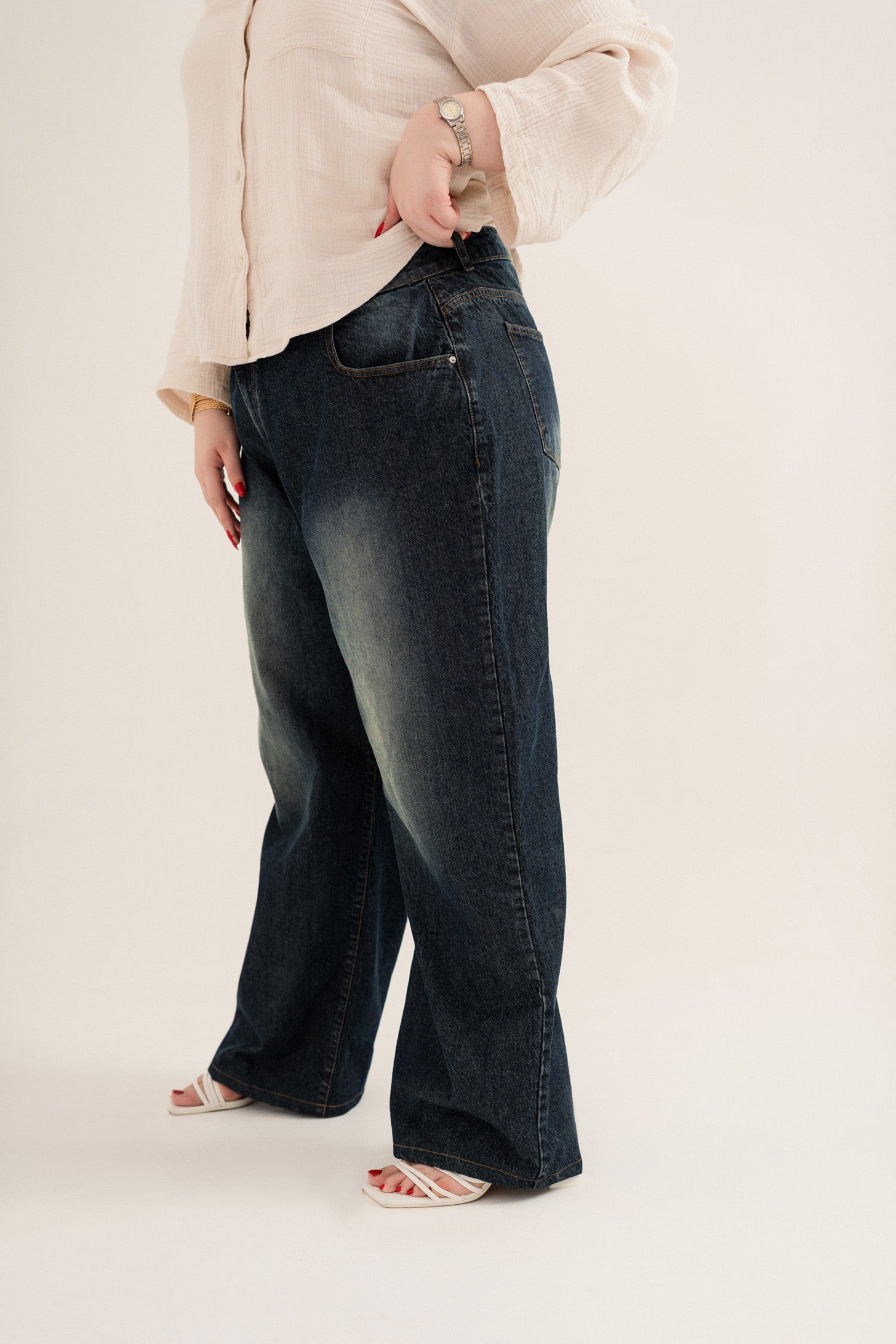 Dark Wash Plus Size Straight Fit Jeans  - Hustle N Holla