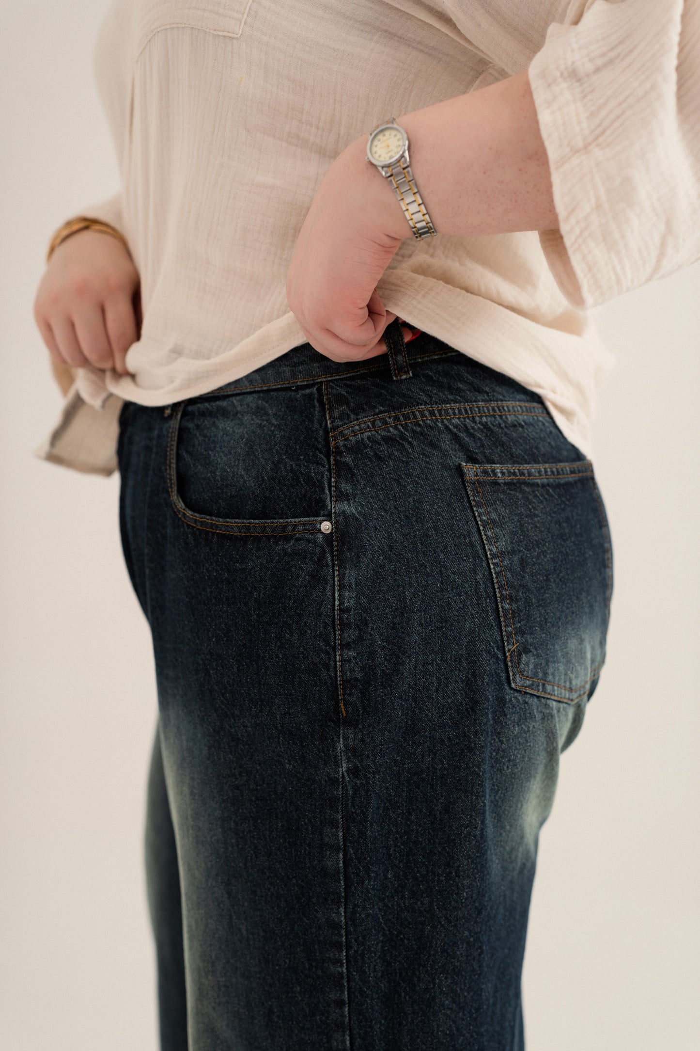 Dark Wash Plus Size Straight Fit Jeans  - Hustle N Holla