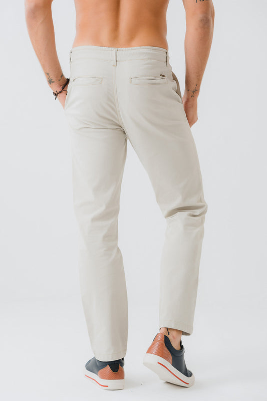 Cream Regular Fit Chino Pants