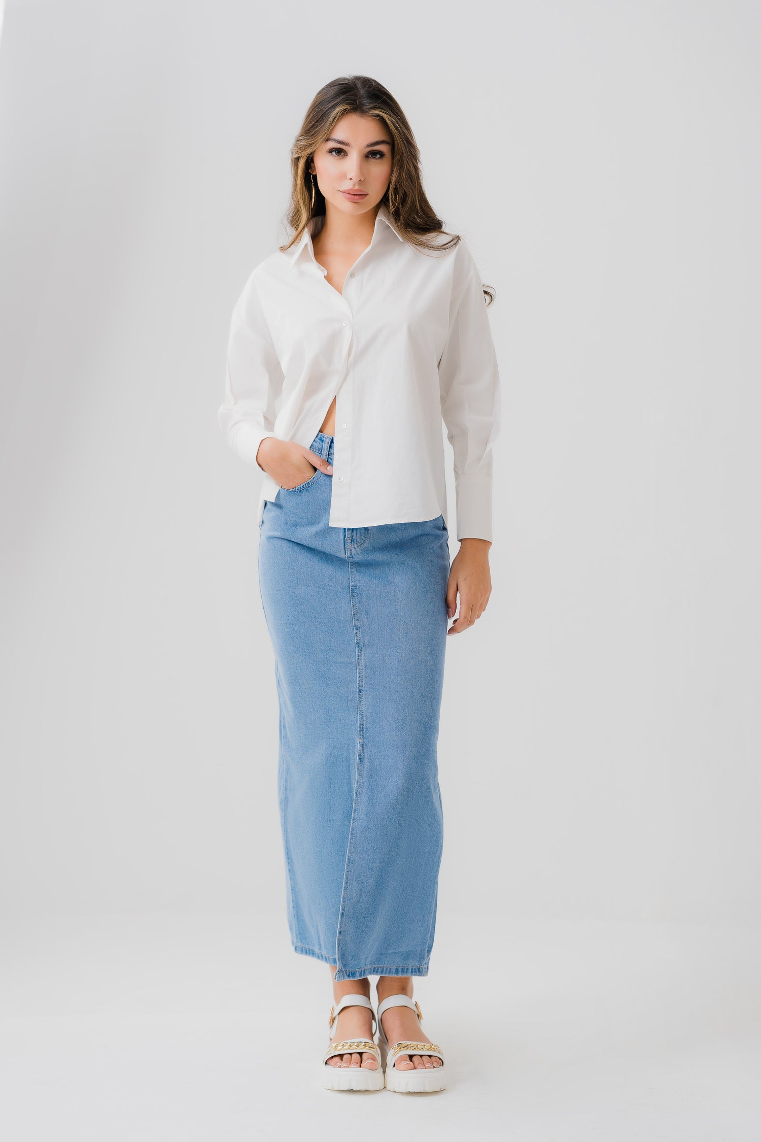 White Full Sleeves Shirt - Hustle N Holla