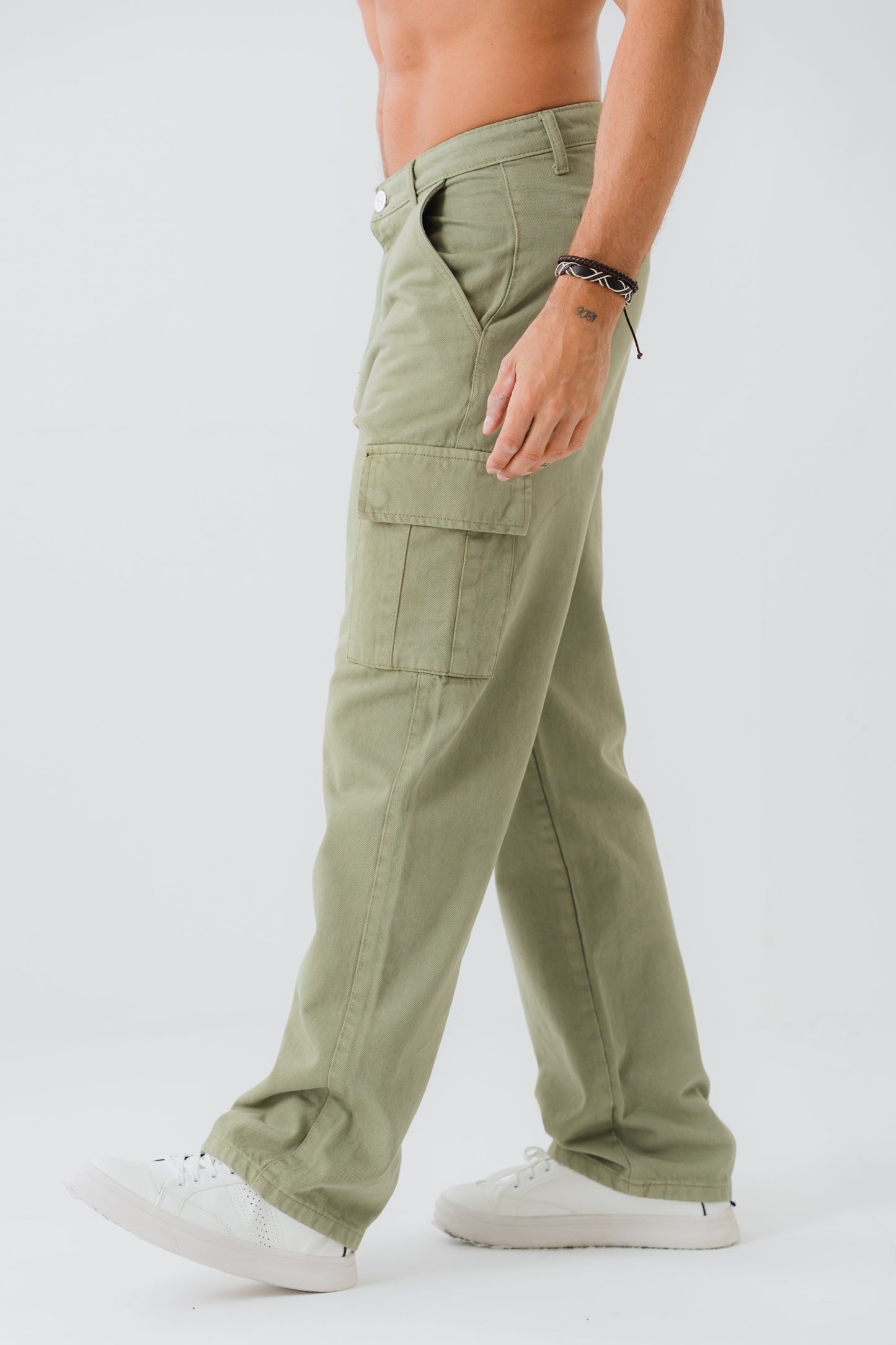 Olive Green Denim Jeans